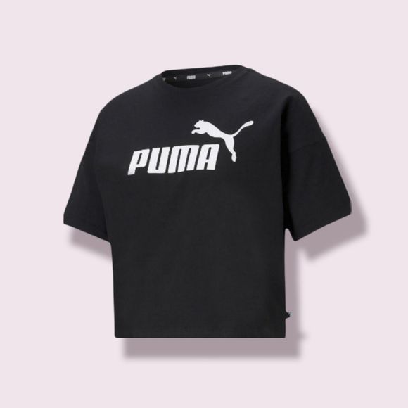 Puma Tops - Puma Woman's Crew neck cropped logo tee